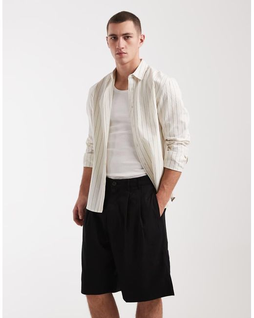 Cotton On White Super Pleated baggy Shorts for men