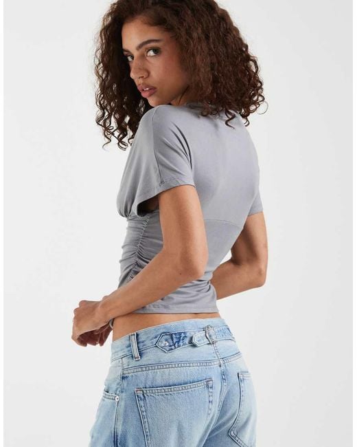 Motel Blue Osari Plunge Batwing Top