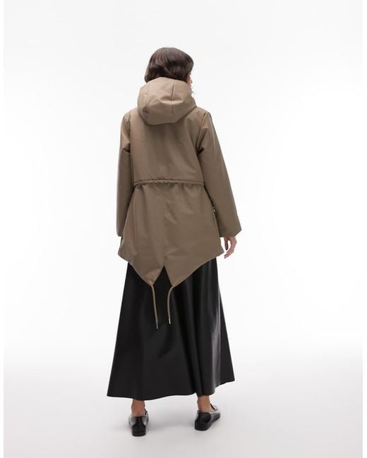 Rains Brown 21500 Nome Waterproof Parka Jacket With Drawstring Detail