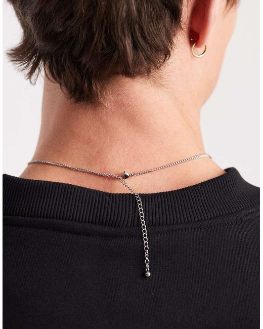 ASOS Black Waterproof Stainless Steel Coin Pendant Necklace for men