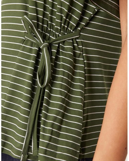 ASOS Green Stripe Cinched Tie Side Tee