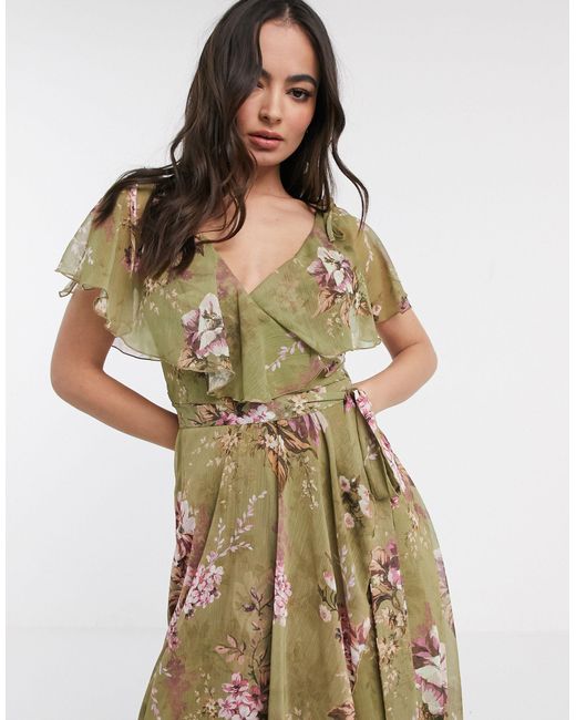 cape back dipped hem maxi dress