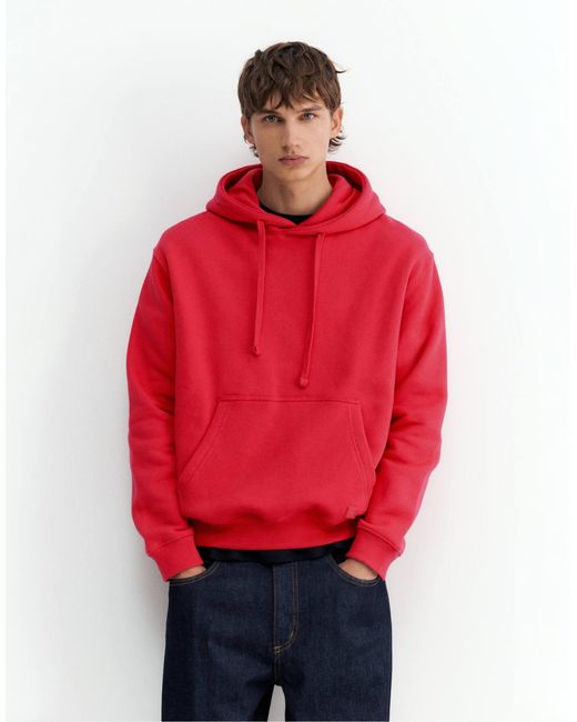 Pull&Bear Basic kapuzenpullover in Red für Herren