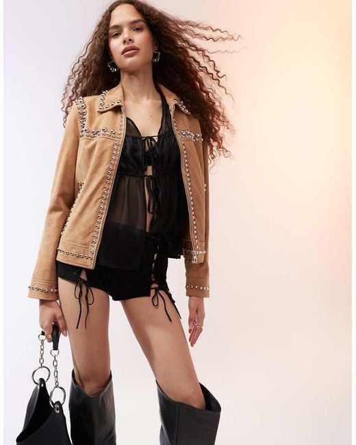 Mango studded leather jacket 2025