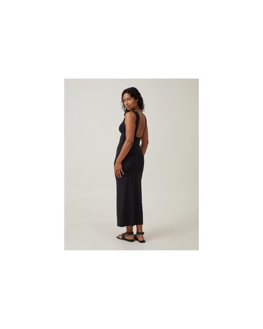Cotton On Black Low Back Luxe Maxi Dress