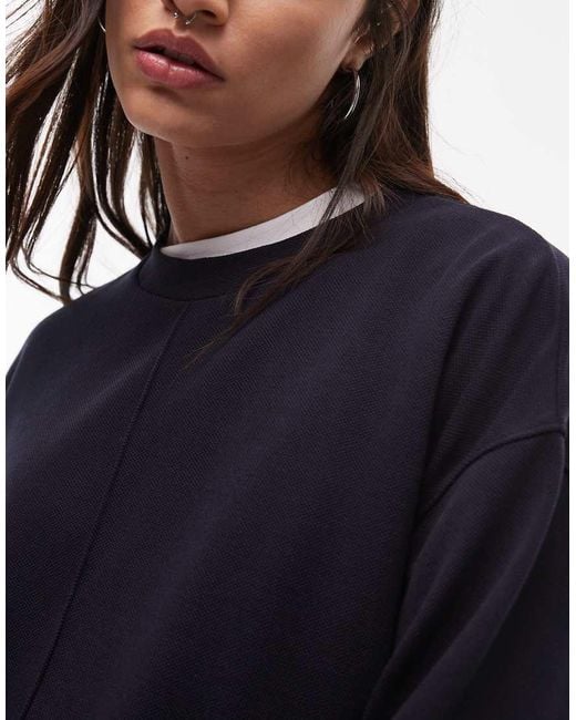 Sudadera Con Detalle De Costura Delantera De (Parte De Un Conjunto) Mango de color Blue