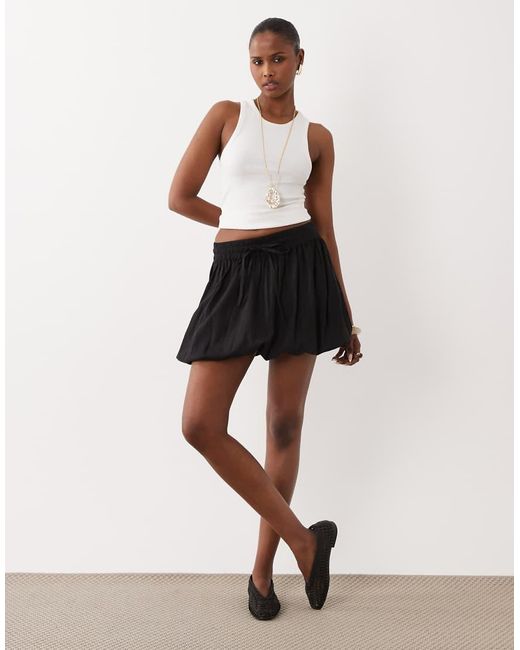 ASOS White Linen Blend Bubble Mini Skirt