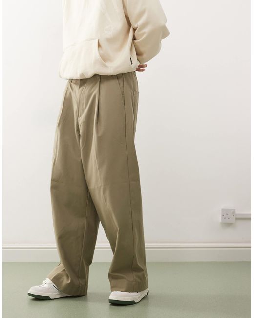 Obey Natural Oliver Pleated Pants for men