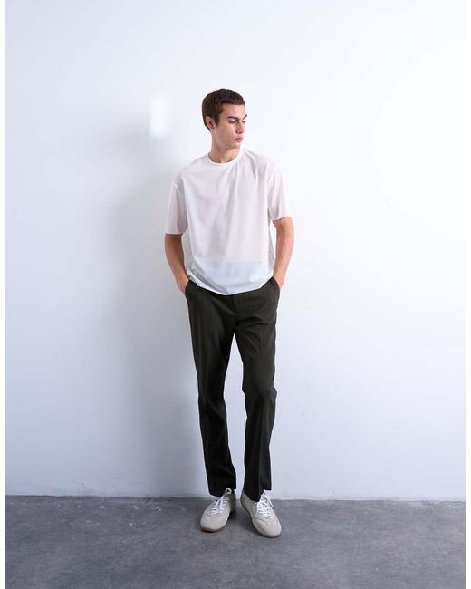 Topman T-Shirt Met Klassieke Pasvorm in het White voor heren