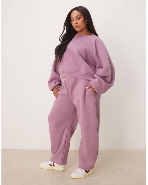 ASOS Pink Asos Design Curve Barrel Leg jogger Co-ord