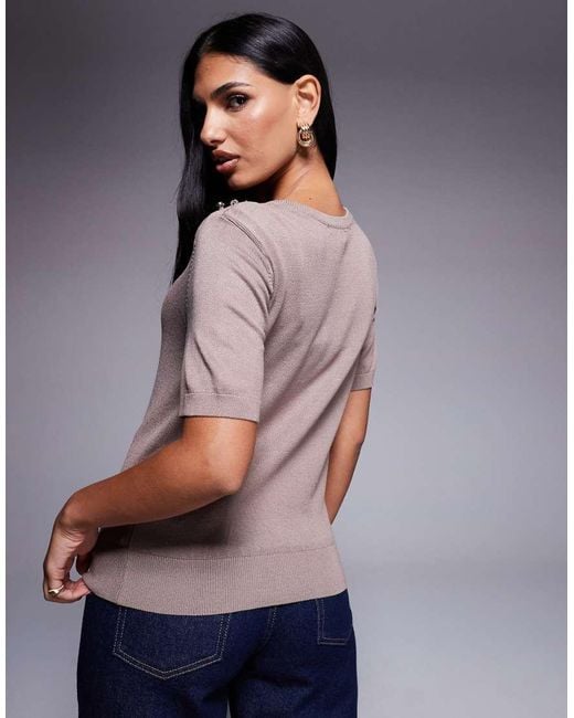 River Island Purple Crew Neck Knitted Tee