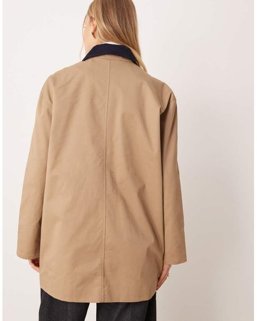 Aware Natural Short Trench With Cord Collar