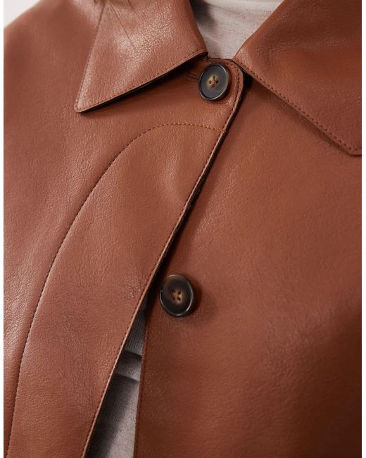 Mango Brown – jacke aus kunstleder