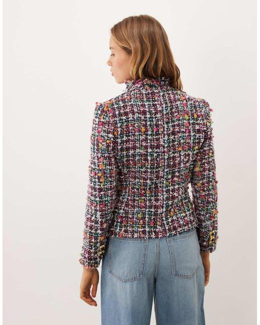 Sister Jane Red Ara Tweed High Collar Jacket