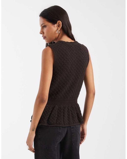 ASOS Black Knitted Tank With Button Detailing