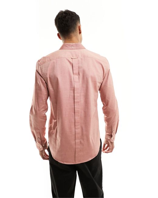 Camicia oxford a maniche lunghe rosa chiaro di Ben Sherman in Pink da Uomo