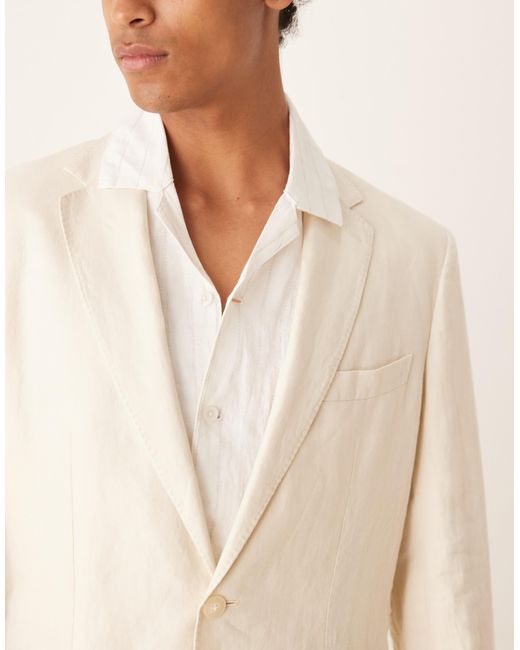 Mango Natural Regular Fit Linen Blazer Co-ord for men