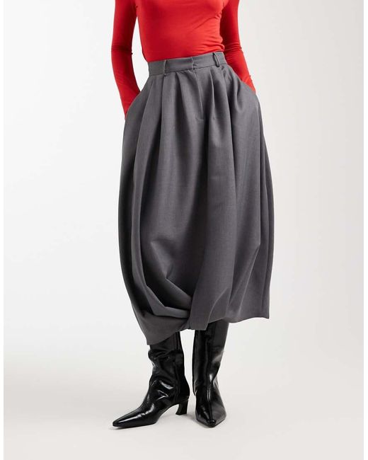 ASOS Volumineuze Midi-Haremrok in het Red