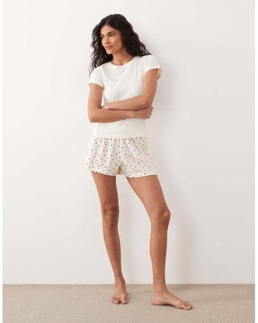 ASOS Natural Baby Tee & Shorts Pajama Set