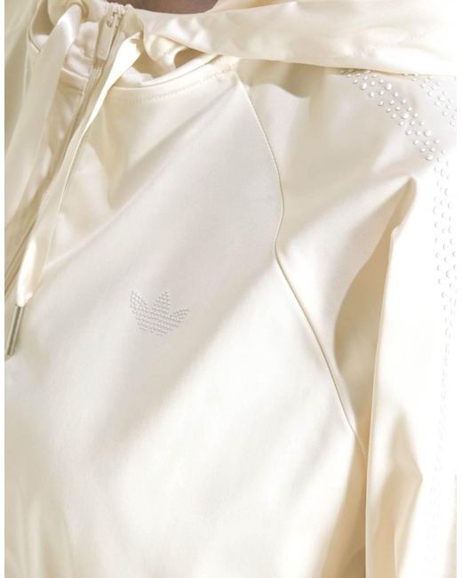 Adidas Originals Natural Pearl Cropped Zip Hoodie