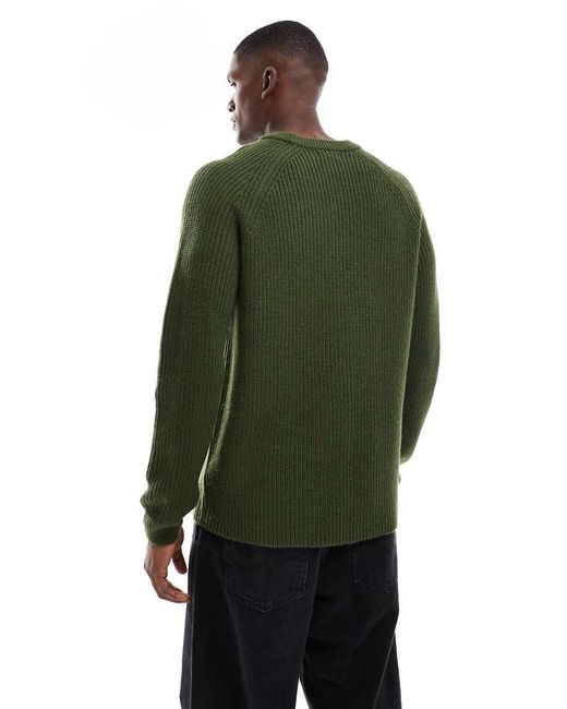 New Look Green Fisherman Knit Jumper for men