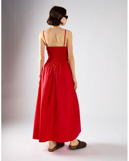 Glamorous Red Shirring Body Maxi Dress