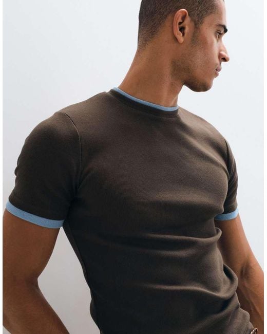 ASOS Black Slim T-shirt With Contrast for men