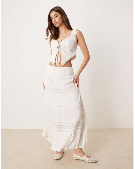 Glamorous Natural Tie-Front Top