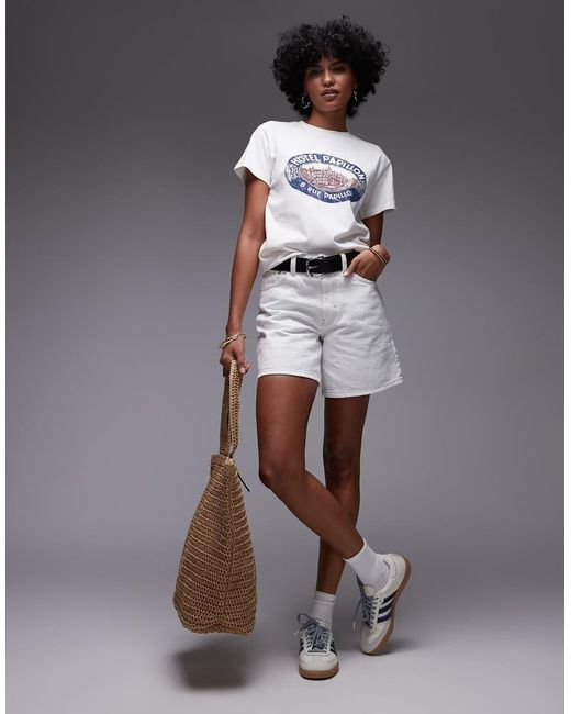 TOPSHOP Gray Editor Denim Shorts