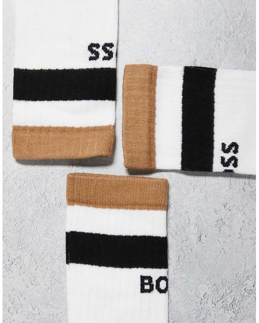 Boss White 3-pack Socks for men