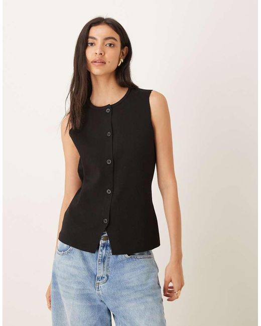 Jdy Black Knitted Waistcoat