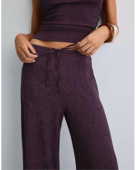 Stradivarius Blue Flowing Creased-Effect Trousers