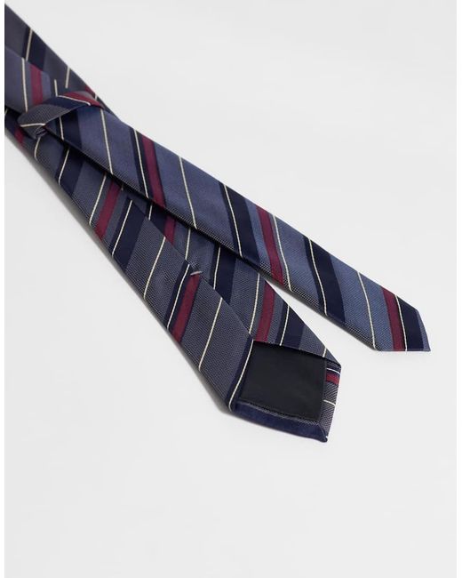 ASOS Blue Multi Stripe Rugby Tie for men