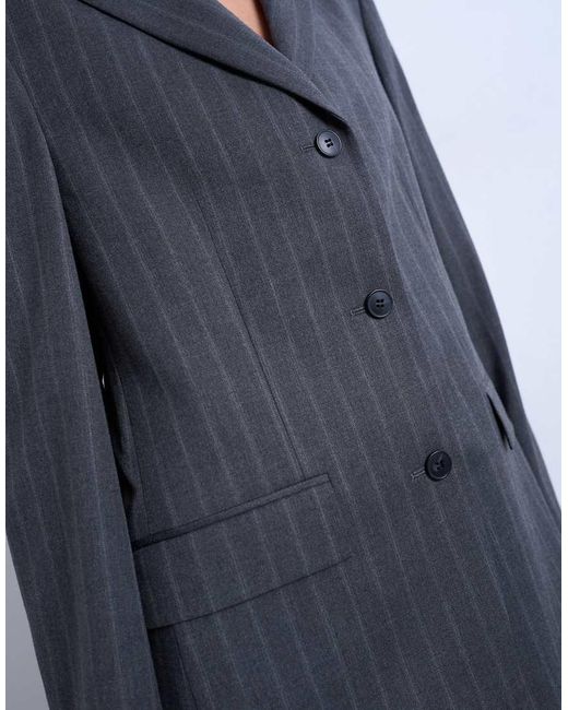 TOPSHOP Blue 3 Button Mensy Pinstripe Blazer Co-Ord