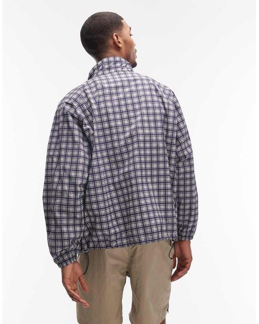Gramicci Blue Checkered Shell Zip Up Jacket for men