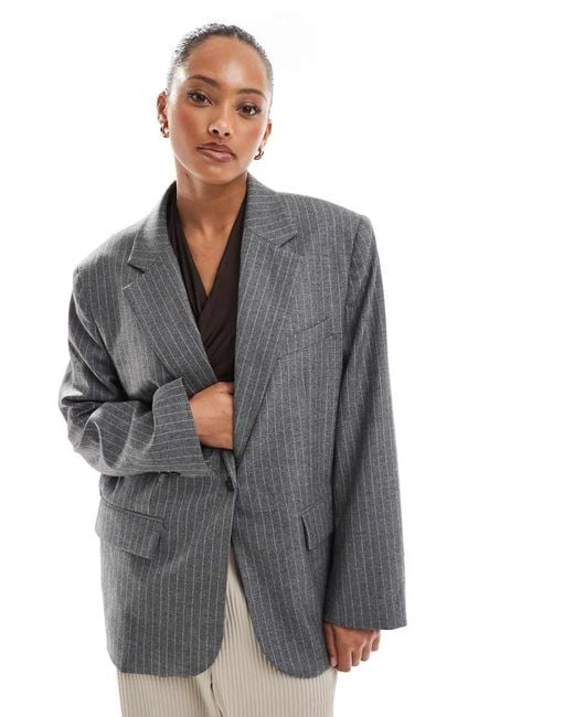 Bershka Gray Ultra Oversized Blazer