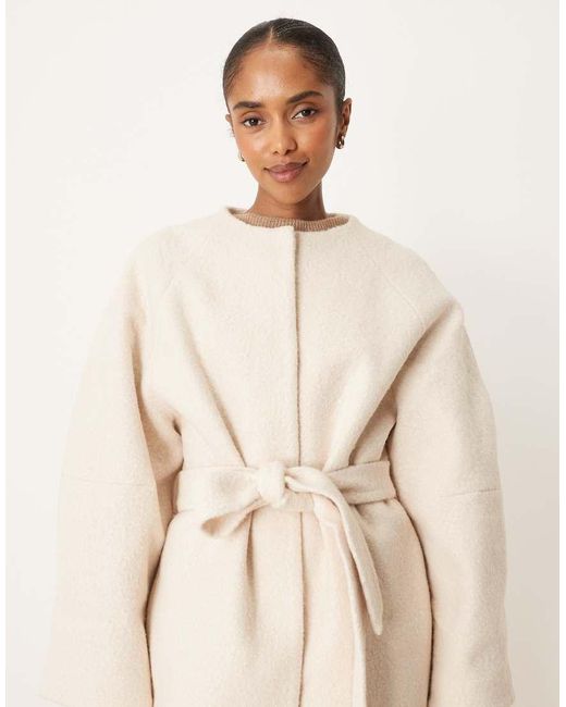 Cappotto Formale Taglio Lungo di ASOS in Natural