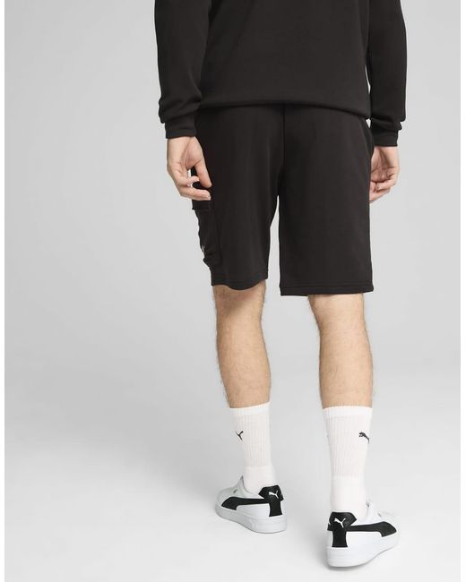 PUMA Black Essentials No. 1 Logo Cargo 10" Shorts for men