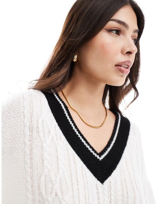 Miss Selfridge White – college-minikleid
