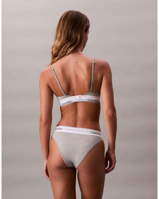 Calvin Klein Brown Underlined Icon Cotton Modal Triangle Bralette