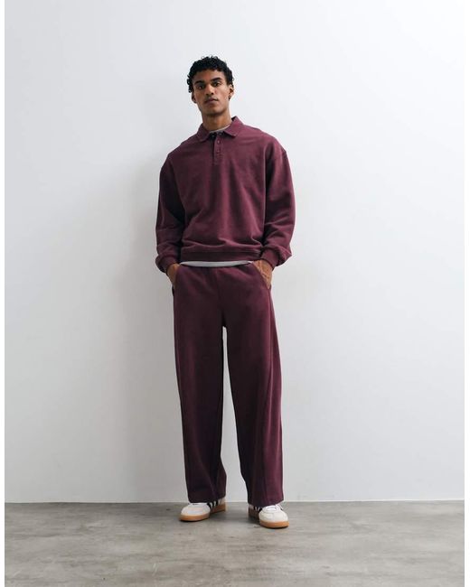 ASOS Purple Cocoon jogger Co-ord With Acid Wash for men