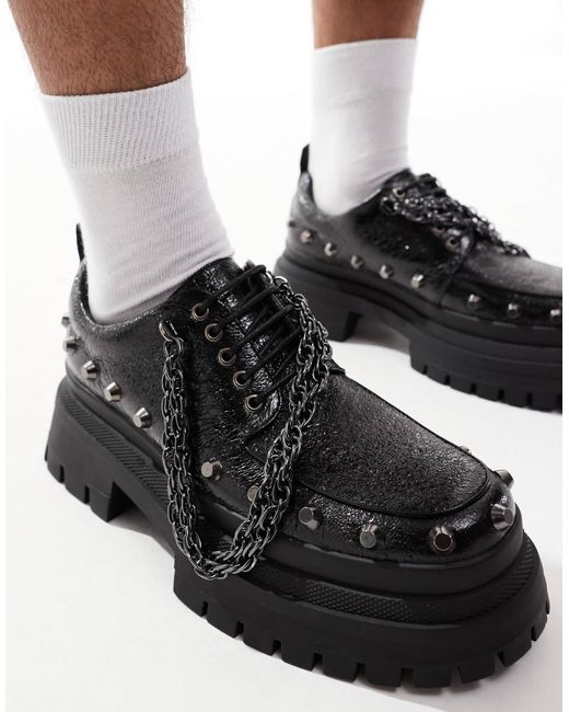ASOS Schoenen Met Veters En Dikke Zool in het Zwart voor heren Lyst NL