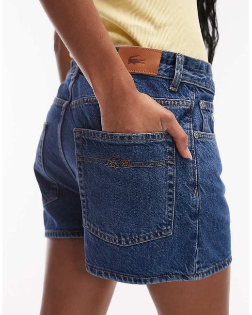 Lacoste Blue Paper Bag Denim Shorts