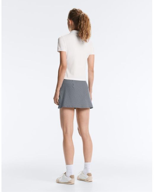 Oysho Blue Evermove High Rise Striped Short Skirt