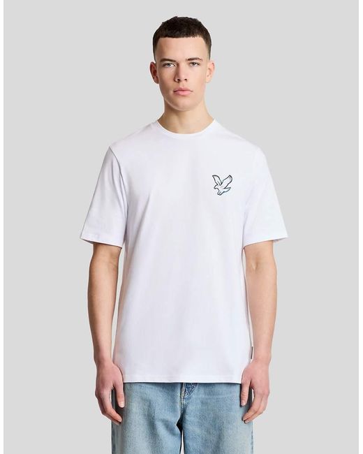 Lyle & Scott White Ss T-Shirts Chrome Eagle Graphic T-Shirt for men