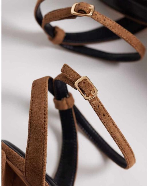 SEQWL Natural Block Heeled Sandal