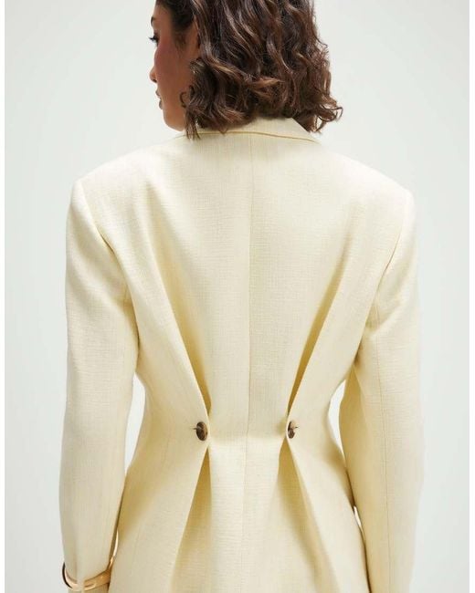 River Island Natural Cotton Cinched Blazer