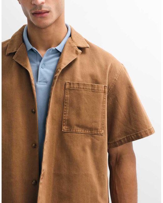 ASOS Brown Denim Shirt for men