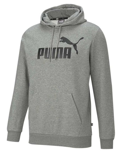 PUMA Gray Essentials Big Logo Hoodie for men