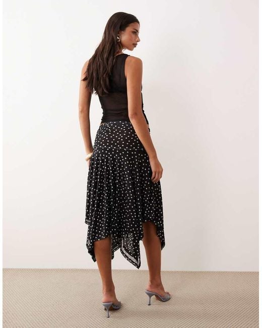 ASOS Black Sheer Mesh Hanky Hem Skirt